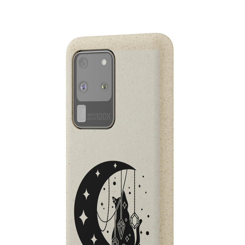 Boho Black Moon Cat | Biodegradable Phone Case